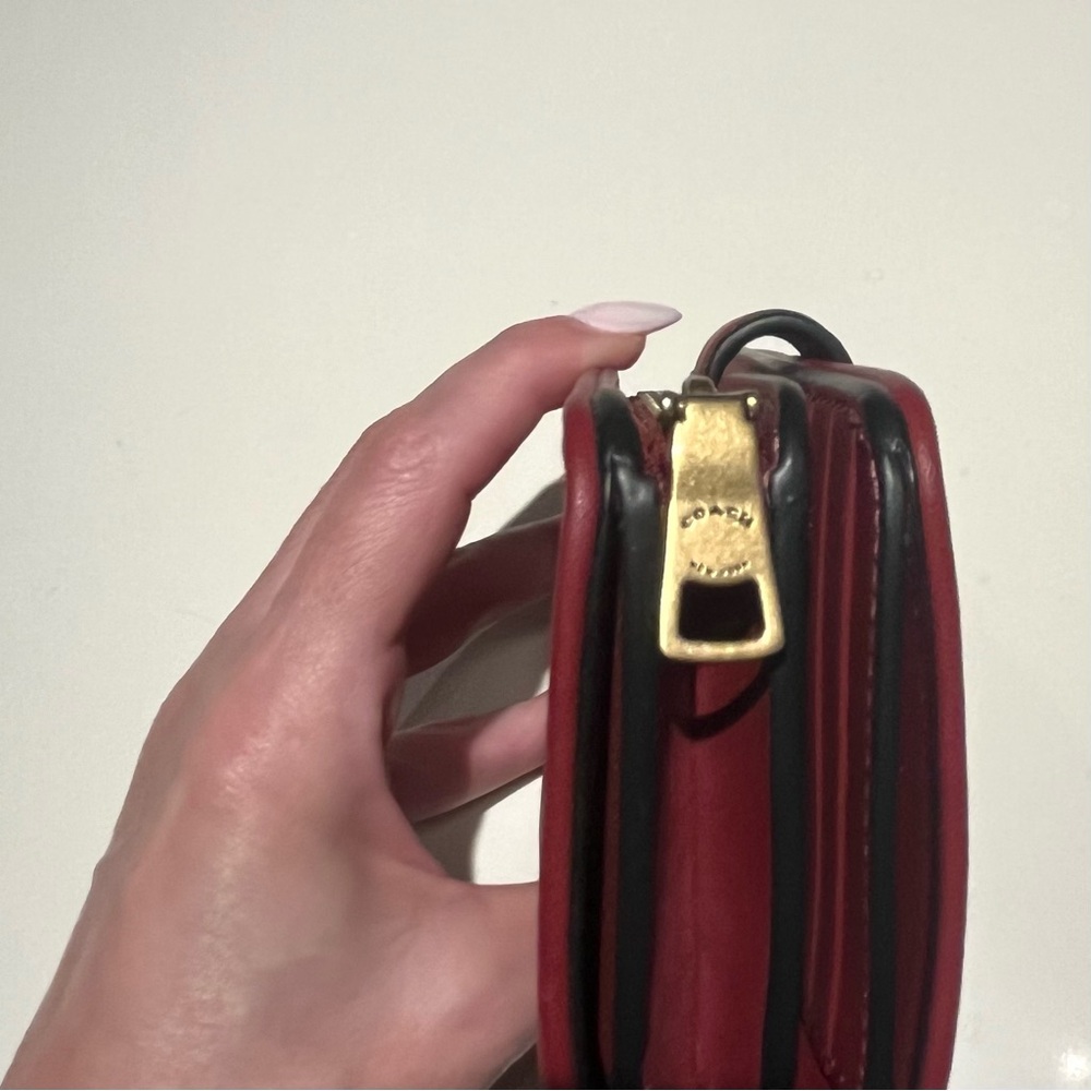 Coach Tabby Cherry Leather Wallet with Gold Clasp - Picture 10 of 13